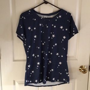 💕Star Print Blue and White Top